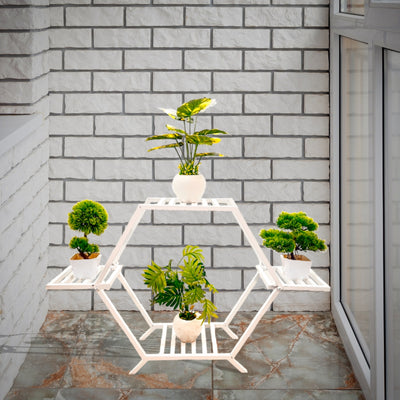 Home Shobha Hexagonal Plant Stand for Multiple Plants Indoor & Outdoor or Living Room Drawing Room Balcony Lobby For Pots And Plants